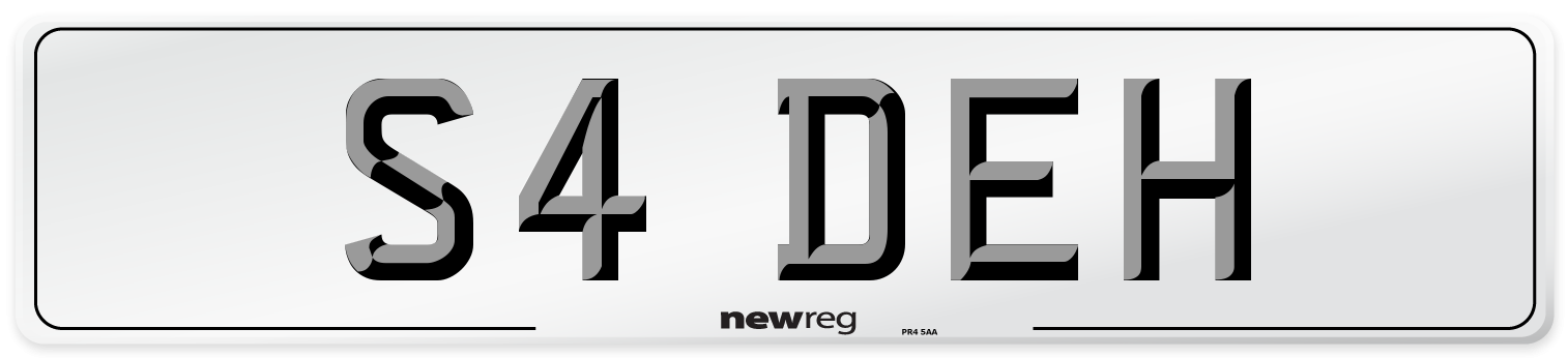 S4 DEH Number Plate from New Reg